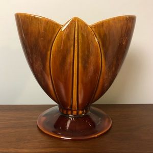 Royal Haeger brown glaze tulip vase
